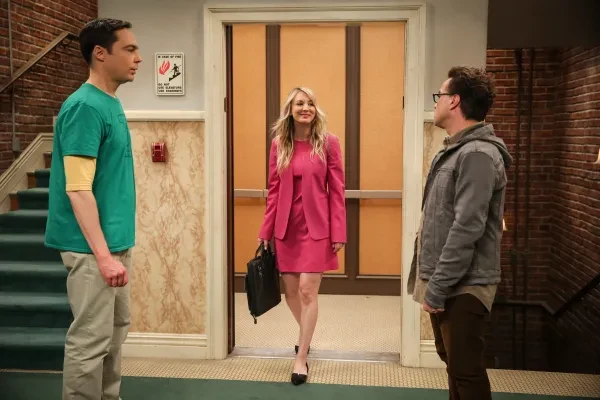 Kaley Cuoco, Jim Parsons, and Johnny Galecki in the finale of The Big Bang Theory (image credit- CBS)